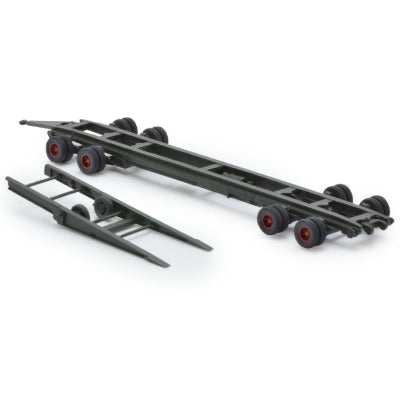 Green "crocodile" railway transport trolley, H0 scale 1:87