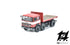 180 2+1 Axle Short Wheelbase Truck, Red, with Flatbed and White Band