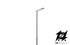 Zither Lamppost with Side Ceiling Light WARM LIGHT in H0 1:87 scale