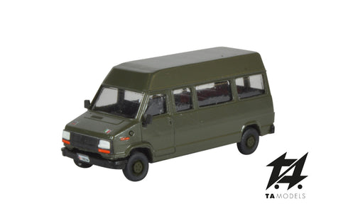 Fiat Ducato Long Wheelbase High Roof Van, Nato Green, H0 Scale 1:87