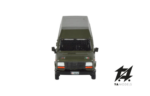 Fiat Ducato Long Wheelbase High Roof Van, Nato Green, H0 Scale 1:87