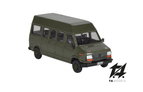 Fiat Ducato Long Wheelbase High Roof Van, Nato Green, H0 Scale 1:87