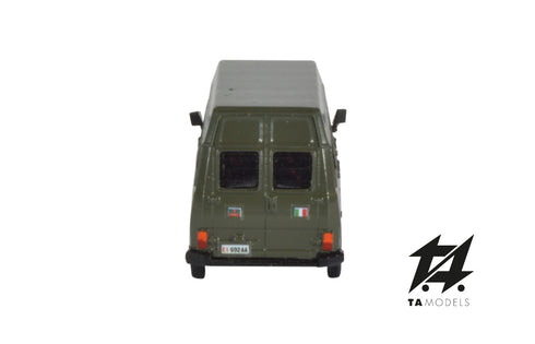 Fiat Ducato Long Wheelbase High Roof Van, Nato Green, H0 Scale 1:87