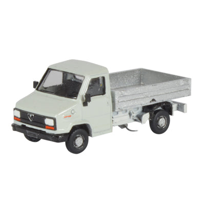 White Italian Short Wheelbase Flatbed Van Truck 2