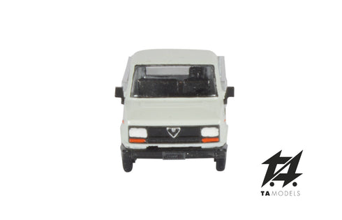 White Italian Short Wheelbase Flatbed Van Truck 2