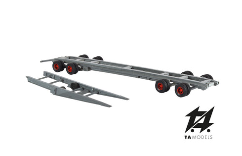 Grey "crocodile" railway transport trolley, H0 scale 1:87