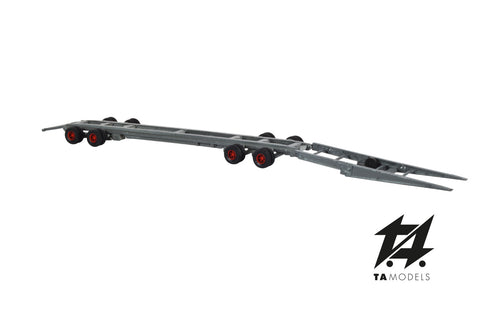 Grey "crocodile" railway transport trolley, H0 scale 1:87