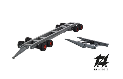 Grey "crocodile" railway transport trolley, H0 scale 1:87