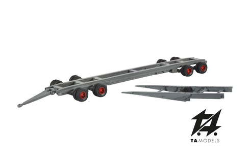 Grey "crocodile" railway transport trolley, H0 scale 1:87