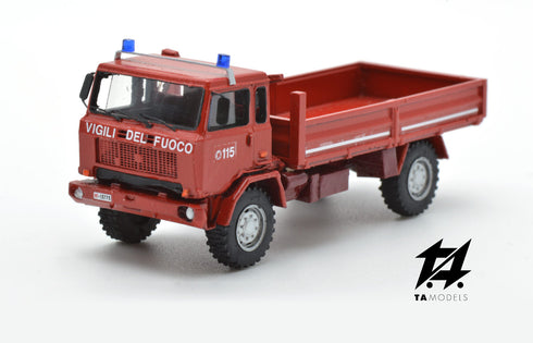Fiat ACM 80 Cassone Passo Lungo Montato Vigili del Fuoco scala H0 1:87