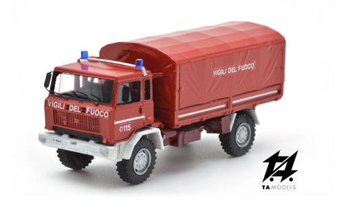 Fiat ACM 80 Telone Passo Lungo Montato Vigili del Fuoco scala H0 1:87