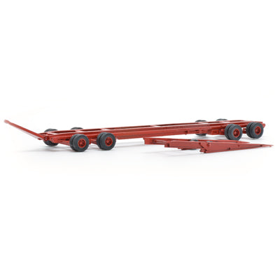 Red "crocodile" railway transport trolley, H0 scale 1:87