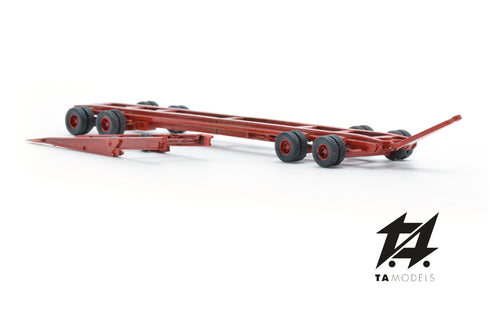 Red "crocodile" railway transport trolley, H0 scale 1:87