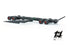 Black "crocodile" railway transport trolley, H0 scale 1:87