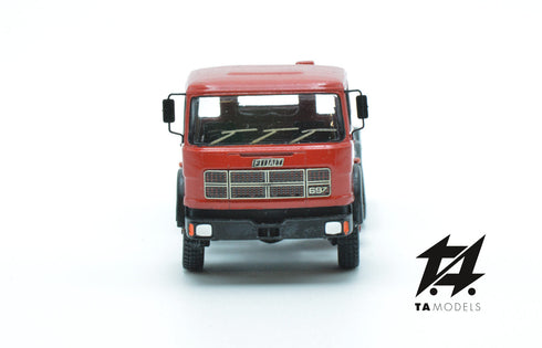 Fiat 697 T Truck Assembled Red with Black Frame H0 Scale 1:87