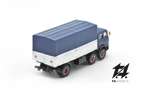 Truck 691 2+1 Axles Long Wheelbase Mounted Blue with Blue Tarpaulin