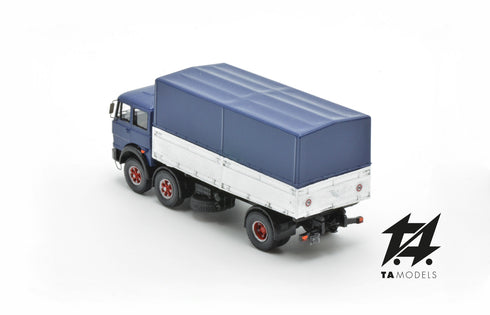 Truck 691 2+1 Axles Long Wheelbase Mounted Blue with Blue Tarpaulin