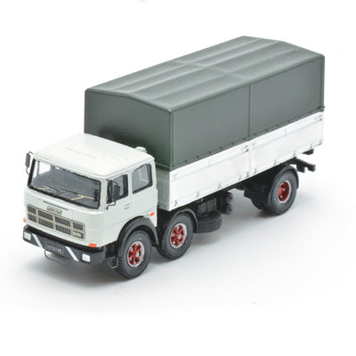691 2+1 Axle Long Wheelbase Truck, White with Green Tarpaulin