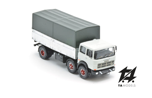 691 2+1 Axle Long Wheelbase Truck, White with Green Tarpaulin