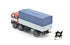 691 2+1 Axle Long Wheelbase Truck, Red with White Band and Blue Tarpaulin