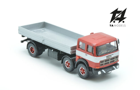 691 2+1 Axle Long Wheelbase Truck, Red, with Aluminum Body and Silver Band