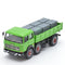 Truck 691 2+1 Axles Short Wheelbase Assembled Green with Ribbed Body and Load