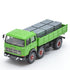 Truck 691 2+1 Axles Short Wheelbase Assembled Green with Ribbed Body and Load
