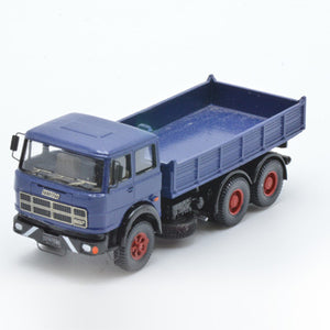 Camion Fiat 697 Montato Blu con Cassone millerighe scala h0 1:87