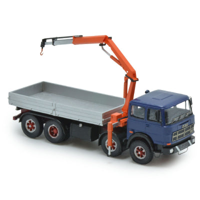 Camion 180 4 Assi Montato Blu con Cassone Alluminio e Gru