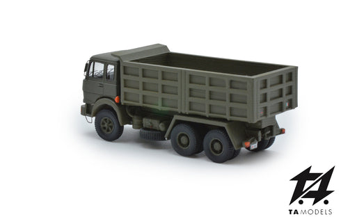 Fiat PC 300 Short Cabin 3 Axles NATO Green with Quarry Box H0 Scale 1:87
