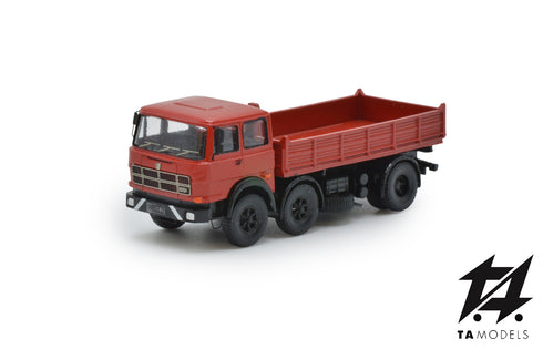 Truck 691 2+1 Axles Short Wheelbase Assembled Red with Millerighe Body