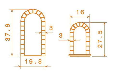 Set of 6 railway warehouse windows, 1:87 scale