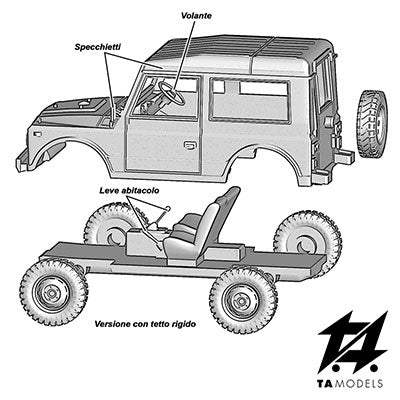 Fiat AR76 Campagnola Hardtop Assembly Kit, 1:87 Scale