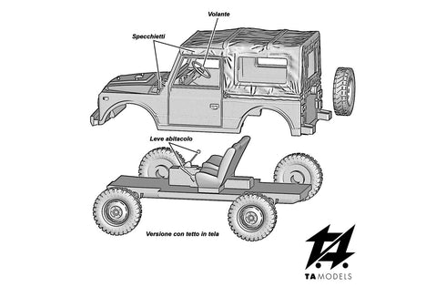 Fiat AR76 Campagnola Telone Kit di Montaggio scala H0 1:87