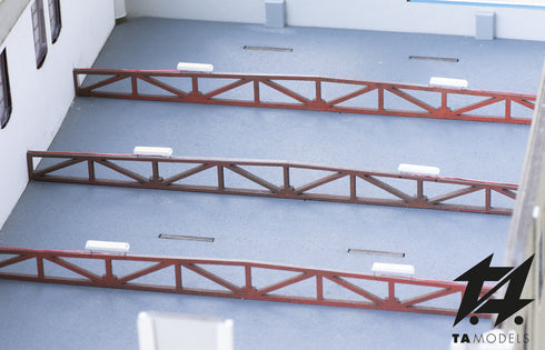 Modern two-stall illuminated locomotive shed in 1:87 scale