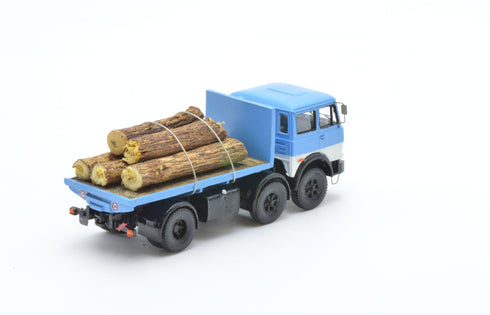 691 2+1 Axle Short Wheelbase Truck, Blue, with Flatbed and Log Loading