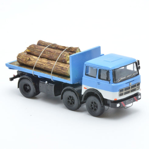 691 2+1 Axle Short Wheelbase Truck, Blue, with Flatbed and Log Loading