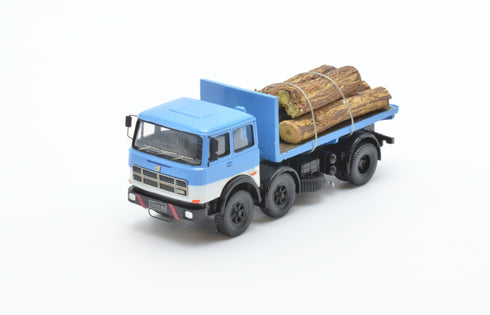 691 2+1 Axle Short Wheelbase Truck, Blue, with Flatbed and Log Loading